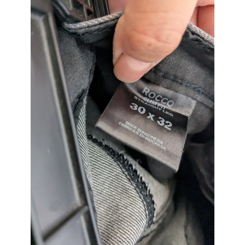 Express Rocco Slim Fit Straight Leg Jeans Men's Cotton Black Denim 30x32 - Picture 8 of 8
